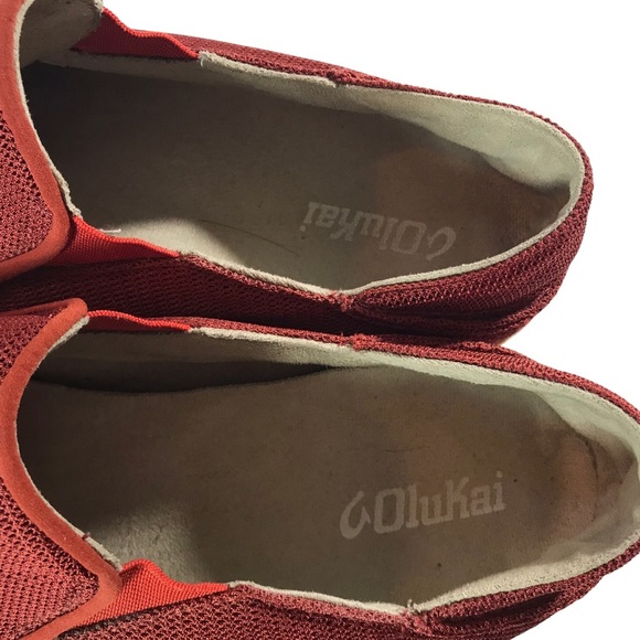 Olukai Nohea Mesh Slip On Shoes Mens 8.5 Red Loafers‎ Causal Comfort Sneakers - Picture 7 of 9